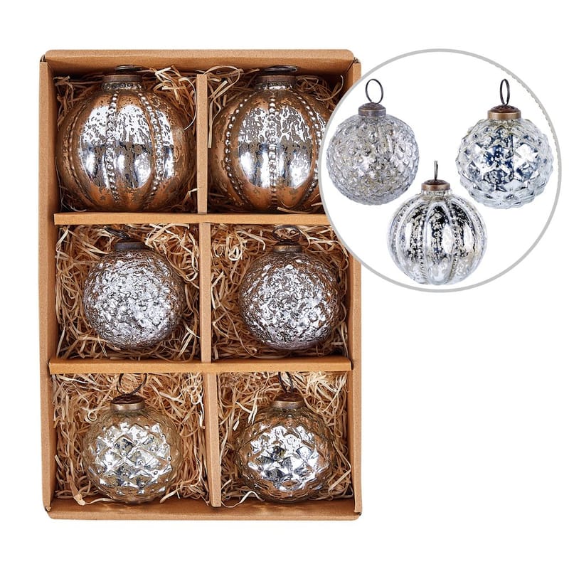 Julgranskula Argentin Set med 6 - Silver - Belysning & el - Julbelysning - Övrig julbelysning