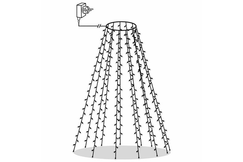 Ljusnät för julgran 210 LED 210 cm - Vit - Jullampor - Julgransbelysning