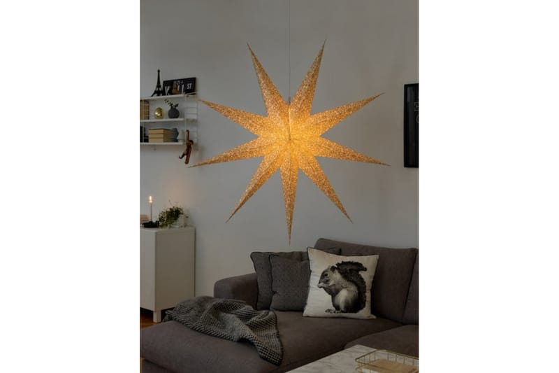Pappersstjärna vit/guld 115cm - Konstsmide - Jullampor - Julstjärnor & adventsstjärnor