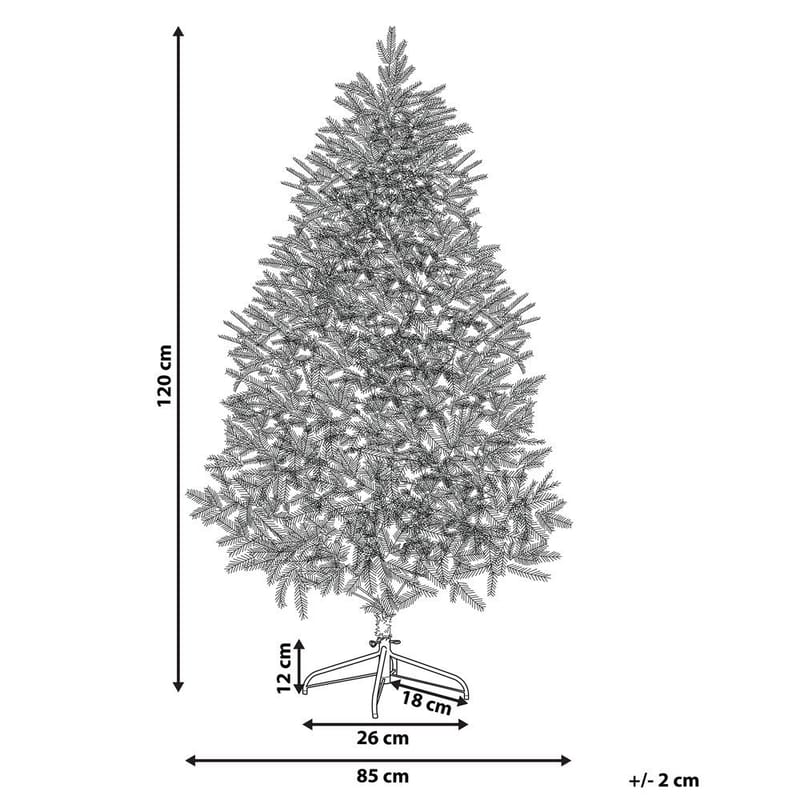 Konstgjord Snöig Julgran Bassie - 85x85x120 cm - Inredning - Julpynt & helgdekoration - Julpynt & juldekoration - Plastgran