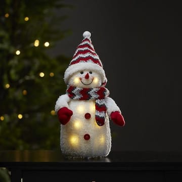 LED-Dekorationsfigur Jul Joylight Snögubbe 20x38 cm Batteridriven - Vit / Röd / Grå - Belysning & el - Julbelysning - Övrig julbelysning