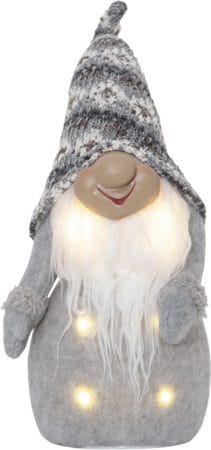 LED-Dekorationsfigur Jul Joylight Tomte 12x40 cm Batteridriven - Grå / Vit / Beige - Belysning & el - Julbelysning - Övrig julbelysning
