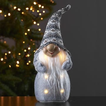 LED-Dekorationsfigur Jul Joylight Tomte 12x40 cm Batteridriven - Grå / Vit / Beige - Belysning & el - Julbelysning - Övrig julbelysning