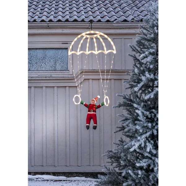 Parachute Juldekoration Tomte med Fallskärm 105 cm 110 LED - Vit|Röd|Grön - Belysning & el - Julbelysning - Julbelysning utomhus