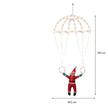 Parachute Juldekoration Tomte med Fallskärm 105 cm 110 LED - Vit|Röd|Grön - Belysning & el - Julbelysning - Julbelysning utomhus