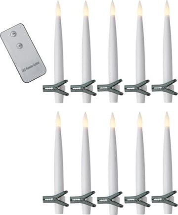Paulina LED Antikljus 11,5 cm - vit och grön - Belysning & el - Julbelysning - Jullampor