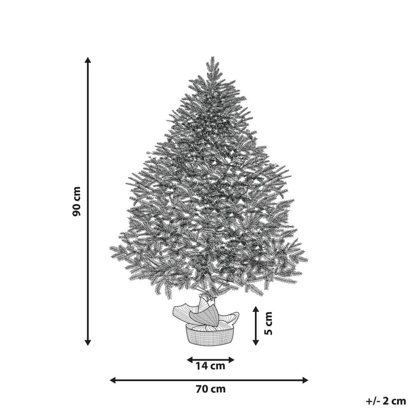 Ringrose Liten Snöig Plastgran 90 cm - Grön/Vit/Beige - Inredning - Julpynt & helgdekoration - Julpynt & juldekoration - Plastgran