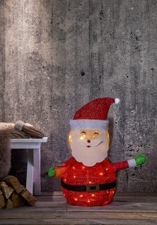 Tecidy Juldekoration Tomte 70 cm 45 LED Batteridriven - Röd|Vit|Grön - Belysning & el - Julbelysning - Julbelysning utomhus