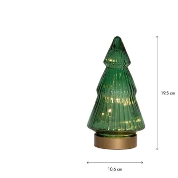 Verde Juldekoration glas 19,5 cm - transparent mörkgrön med guldfärgad bas - Belysning & el - Julbelysning - Övrig julbelysning