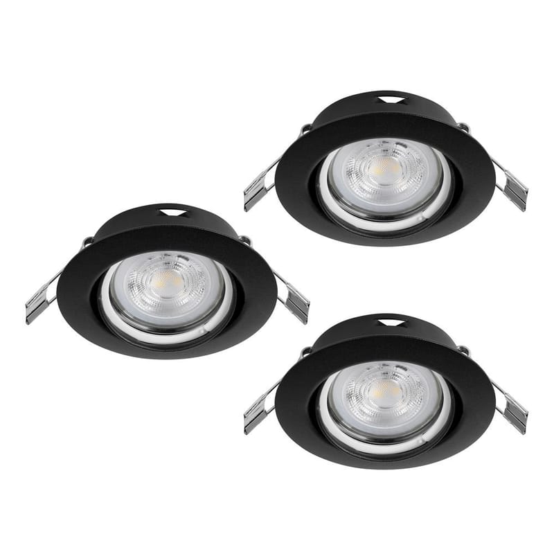Infälld Lampa Favazzina 88 mm set med 3, Svart