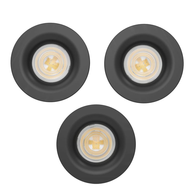 Infälld Lampa Salabate 88 mm Set om 3 - Svart - Belysning & el - Ljuskällor & glödlampor - Spotlight & downlight