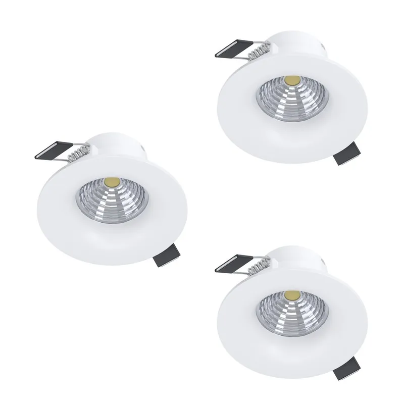 Infälld Lampa Saliceto 88 mm 2700K Set om 3, Vit