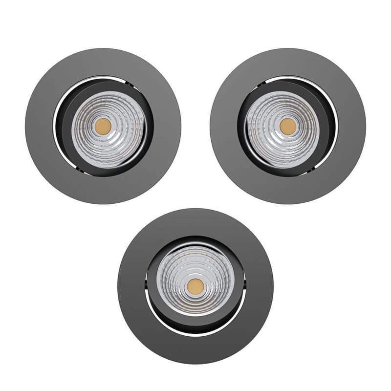 Infälld Lampa Saliceto 88 mm 4000K Set om 3 - Svart - Belysning & el - Ljuskällor & glödlampor - Spotlight & downlight