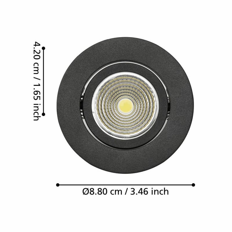 Infälld Lampa Saliceto 88 mm 4000K - Svart - Belysning & el - Ljuskällor & glödlampor - Spotlight & downlight