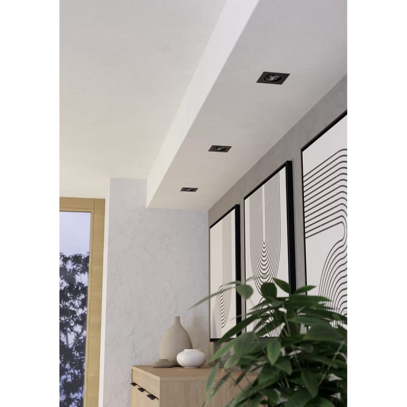 Infälld Lampa Saliceto 88x88 mm 2700K Set om 3 - Svart - Belysning & el - Ljuskällor & glödlampor - Spotlight & downlight