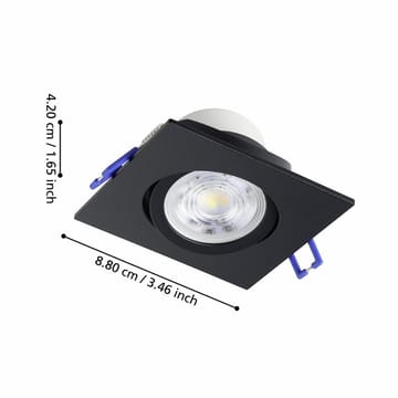 Infälld Lampa Saliceto 88x88 mm 2700K Set om 3 - Svart - Belysning & el - Ljuskällor & glödlampor - Spotlight & downlight
