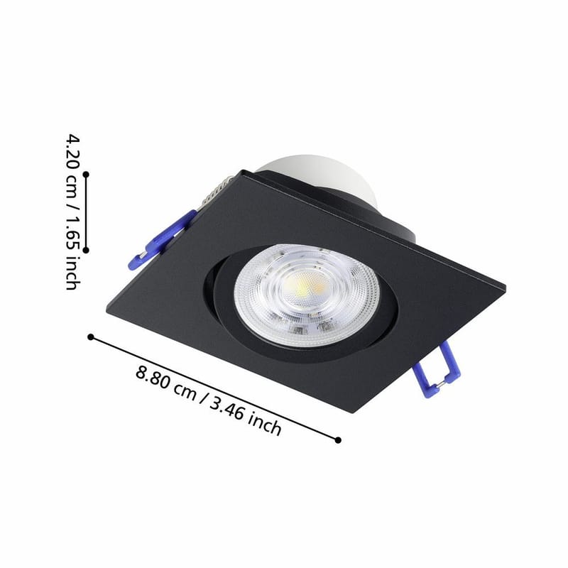 Infälld Lampa Saliceto 88x88 mm 2700K Set om 3 - Svart - Belysning & el - Ljuskällor & glödlampor - Spotlight & downlight