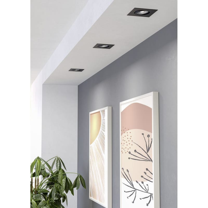 Infälld Lampa Saliceto 88x88 mm 2700K Set om 3 - Svart - Belysning & el - Ljuskällor & glödlampor - Spotlight & downlight