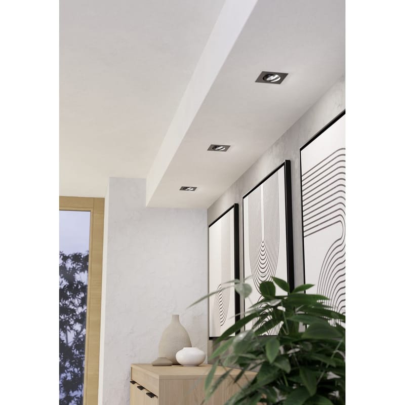 Infälld Lampa Saliceto 88x88 mm 4000K Set om 3 - Svart - Belysning & el - Ljuskällor & glödlampor - Spotlight & downlight