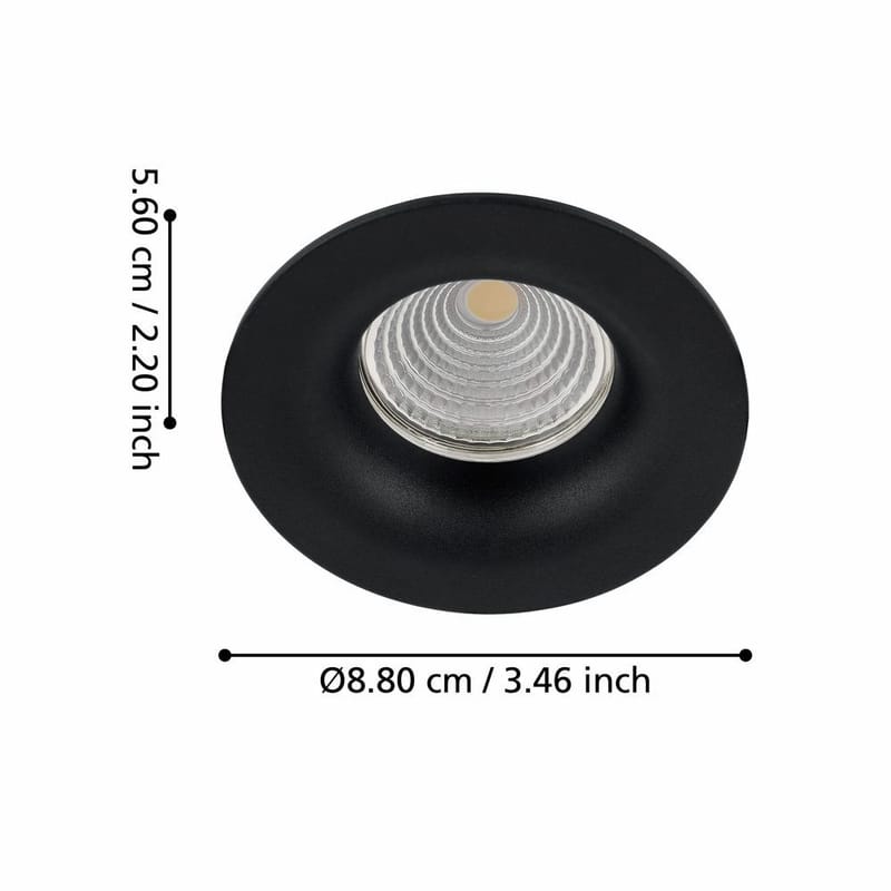 Infälld Lampa Saliceto Stel Svart 4000K - 8,8 cm - Belysning & el - Ljuskällor & glödlampor - Spotlight & downlight