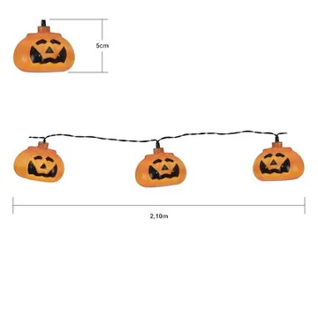 Halloween LED-Ljusslinga med Pumpor 2,1 m 8 Ljus Batteridriven - Orange|Svart - Belysning & el - Ljuskällor & glödlampor - LED-belysning - LED slinga