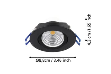 Infälld Lampa Eglo Saliceto 3 st Ø88 mm 2700K Svart - Svart - Belysning & el - Ljuskällor & glödlampor - Spotlight & downlight