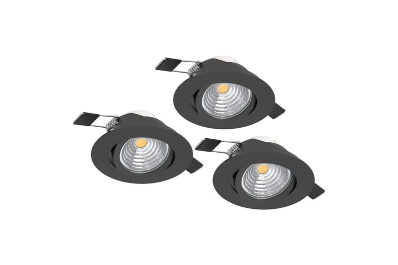 Infälld Lampa Eglo Saliceto 3 st Ø88 mm 2700K Svart - Svart - Belysning & el - Ljuskällor & glödlampor - Spotlight & downlight