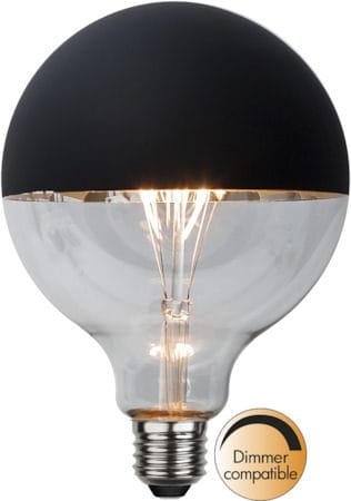 LED-lampa E27 G125 Top Coated 2600K 250lm Dimbar - Transparent / Svart - Belysning & el - Ljuskällor & glödlampor - LED-belysning