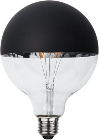 LED-lampa E27 G125 Top Coated 2600K 250lm Dimbar - Transparent / Svart - Belysning & el - Ljuskällor & glödlampor - LED-belysning