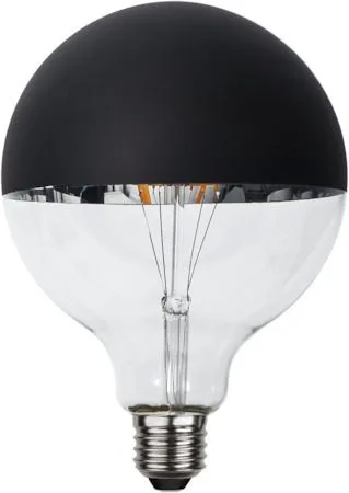LED-lampa E27 G125 Top Coated 2600K 250lm Dimbar, Transparent / Svart