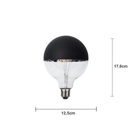 LED-lampa E27 G125 Top Coated 2600K 250lm Dimbar - Transparent / Svart - Belysning & el - Ljuskällor & glödlampor - LED-belysning