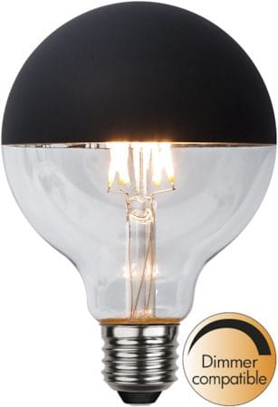 LED-lampa E27 G95 Top Coated 2600K 260lm Dimbar - Svart / Transparent - Belysning & el - Ljuskällor & glödlampor - LED-belysning