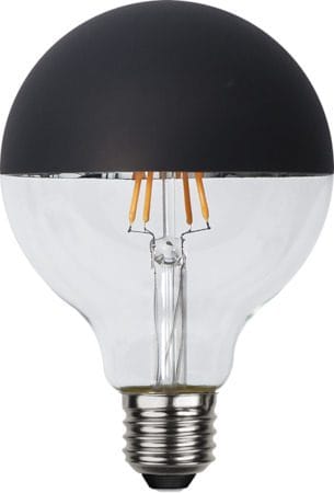 LED-lampa E27 G95 Top Coated 2600K 260lm Dimbar, Svart / Transparent
