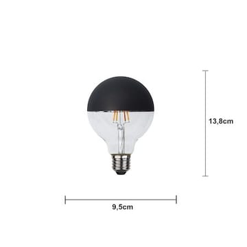LED-lampa E27 G95 Top Coated 2600K 260lm Dimbar - Svart / Transparent - Belysning & el - Ljuskällor & glödlampor - LED-belysning