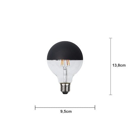 LED-lampa E27 G95 Top Coated 2600K 260lm Dimbar - Svart / Transparent - Belysning & el - Ljuskällor & glödlampor - LED-belysning