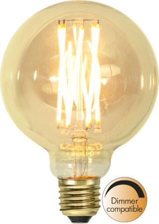 LED-lampa E27 G95 Vintage Gold 1800K 240lm Dimbar - Bärnsten - Belysning & el - Ljuskällor & glödlampor - LED-belysning