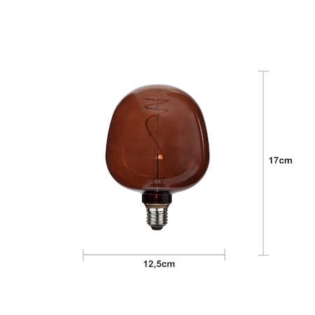 LED-lampa E27 Glob 125 Decoled Apple 17 cm - Mörkbrun - Belysning & el - Ljuskällor & glödlampor - LED-belysning