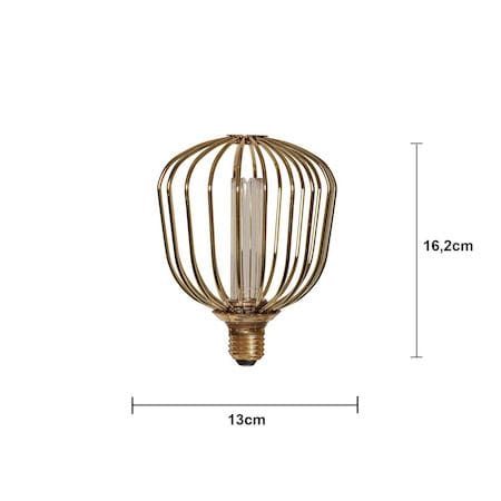 LED-lampa E27 Glob 125 Decoled Metal Basket 3-stegsdimring - Guld - Belysning & el - Ljuskällor & glödlampor - LED-belysning