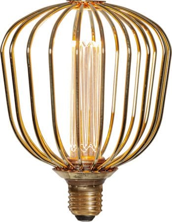 LED-lampa E27 Glob 125 Decoled Metal Basket 3-stegsdimring - Guld - Belysning & el - Ljuskällor & glödlampor - LED-belysning
