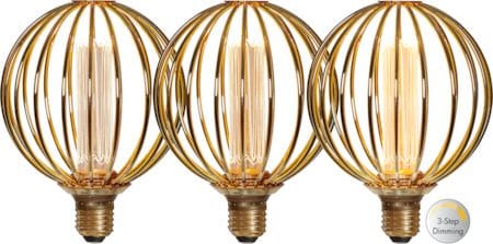 LED-lampa E27 Glob 125 Decoled Metal Globe 3-stegsdimring - Guld - Belysning & el - Ljuskällor & glödlampor - LED-belysning