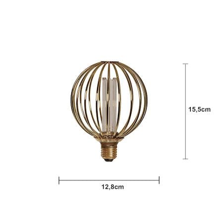 LED-lampa E27 Glob 125 Decoled Metal Globe 3-stegsdimring - Guld - Belysning & el - Ljuskällor & glödlampor - LED-belysning