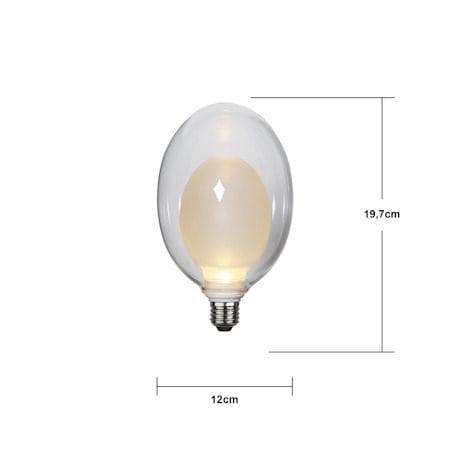 LED-lampa E27 Space Äggformad 2700K 350 lm 3-stegsdimring - Transparent / Vit - Belysning & el - Ljuskällor & glödlampor - LED-belysning