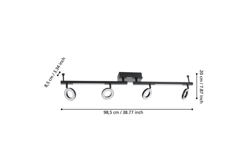 Spotlight Eglo Cardillio 2 med 4 Lampor - Svart - Belysning & el - Ljuskällor & glödlampor - LED-belysning - LED-spotlight