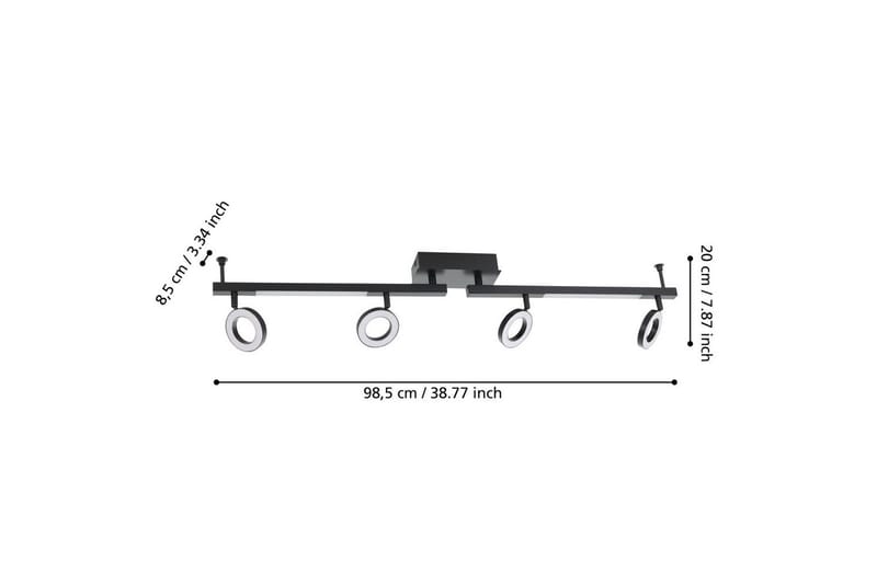 Spotlight Eglo Cardillio 2 med 4 Lampor - Svart - Belysning & el - Ljuskällor & glödlampor - LED-belysning - LED-spotlight