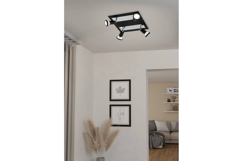 Spotlight Eglo Sarria Kvadrat Svart, Krom - Svart/Krom - Belysning & el - Ljuskällor & glödlampor - LED-belysning - LED-spotlight