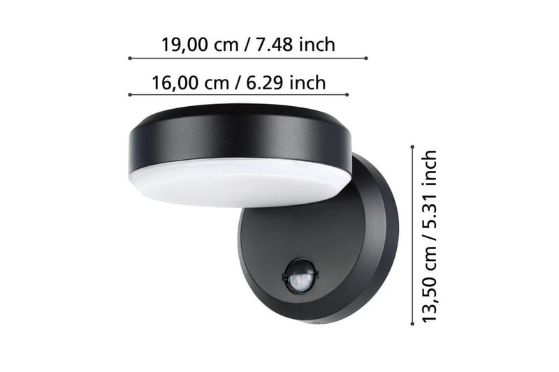 Vägglampa Utebelysning Eglo Fornaci med Sensor - Vit/Svart - Belysning & el - Utomhusbelysning - Markbelysning - Markspotlights