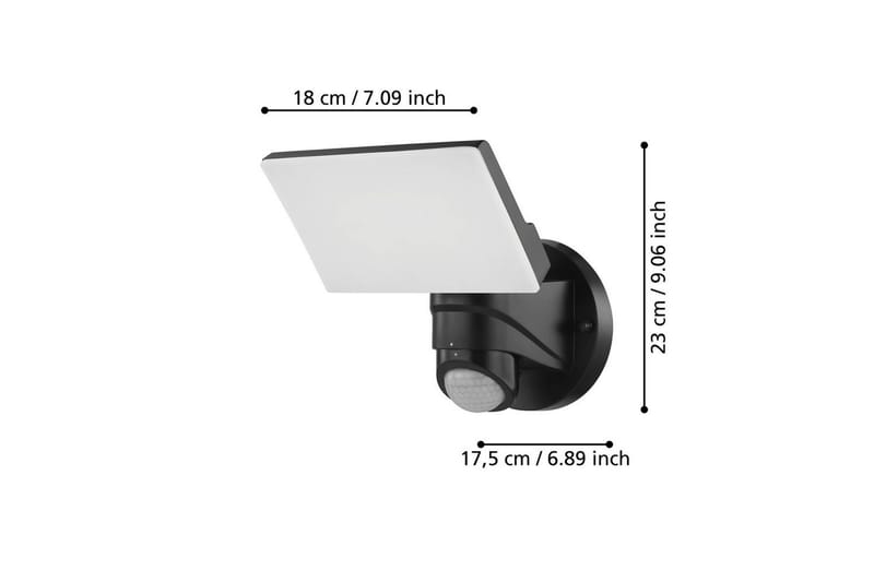 Väggstrålkastare Utebelysning Eglo Pagino med Sensor - Svart - Belysning & el - Ljuskällor & glödlampor - LED-belysning - LED-spotlight
