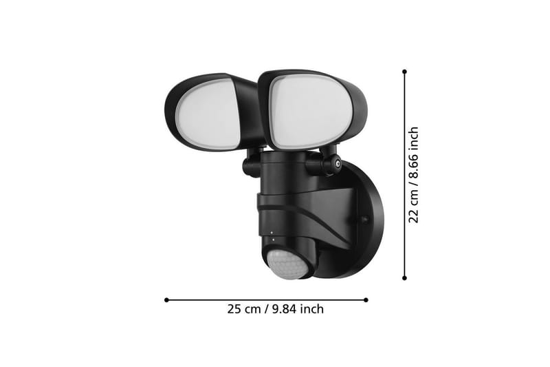 Väggstrålkastare Utebelysning Eglo Pagino med Sensor och 2 Lampor - Svart - Belysning & el - Ljuskällor & glödlampor - LED-belysning - LED-spotlight
