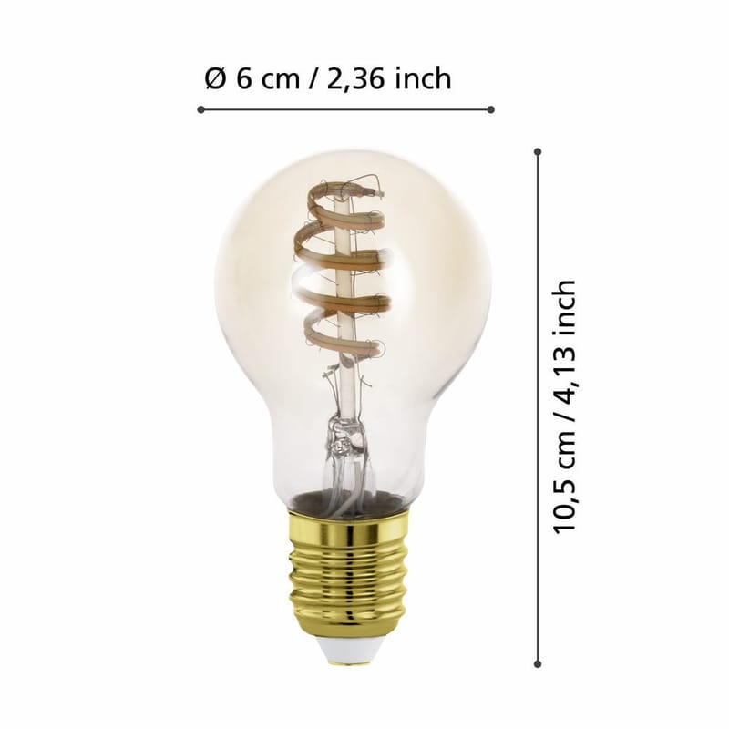 Ljuskälla 2xLM-ZIG-CCT E27 A60 4,9W Amber + Brytare - 6 cm - Belysning & el - Ljuskällor & glödlampor - LED-belysning - LED-lampa