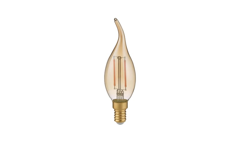 LK LED E14 filament kron/böjd top 4W 400lm 2700K brun 3-steg, Brun